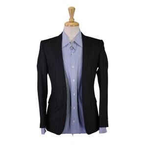Black Barrett by Neil Barrett Solid Black 2-Btn Slim Fit Blazer 34S